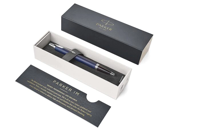 Engraved set: undated diary and ballpoint pen "IM Metal" Blue CT M
