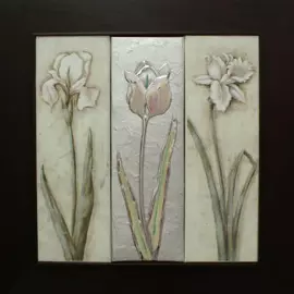 Decorative panel "Flowers", silvering