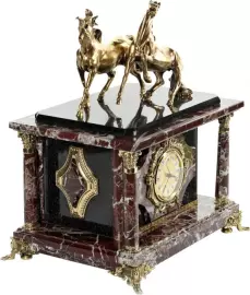 Сейф-часы "Лошади" яшма