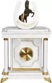 Сейф-часы "На счастье" малый (белый мрамор)