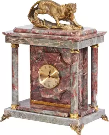 Сейф-часы "Тигр" малый (серо-красный мрамор)