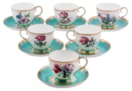 Flower of Naples tea set for 6 persons (12 items)