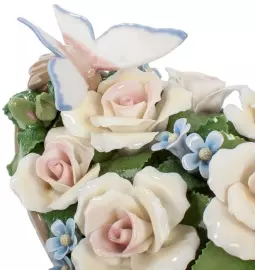 Керамическая статуэтка "Лодка с цветами"