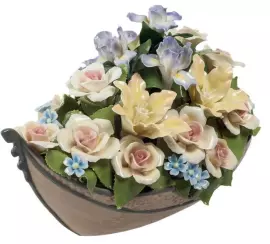 Статуэтка из керамики "Лодка с цветами"