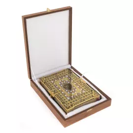 Подарочная книга в окладе "Коран" с эмалями и фианитами, в коробе