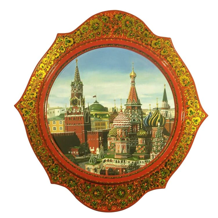 Figured panel with architecture, Khokhloma
