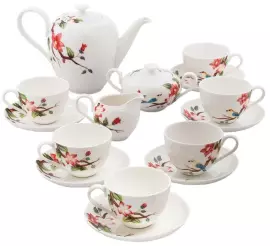 Чайный сервиз "Райская птица" на 6 персон, 15 предметов