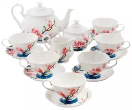 Чайный сервиз "Цветущая сакура" на 6 персон, 15 предметов