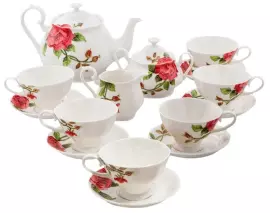 Чайный сервиз "Роза Рафаэлло" на 6 персон, 15 предметов