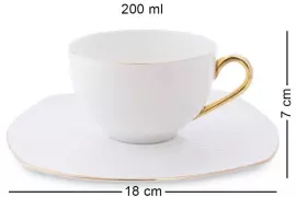 Чайный сервиз "Оро Бьянко" на 6 персон, 15 предметов