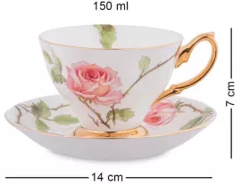 Italian Rose tea set for 6 persons (12 items)