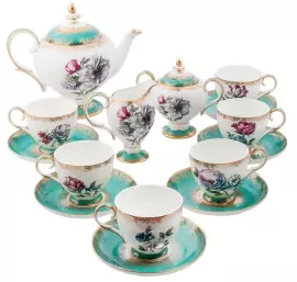Чайный сервиз "Цветок Неаполя" на 6 персон, 15 предметов