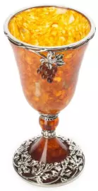 Бокал для вина "Виноград" низкий, бронза