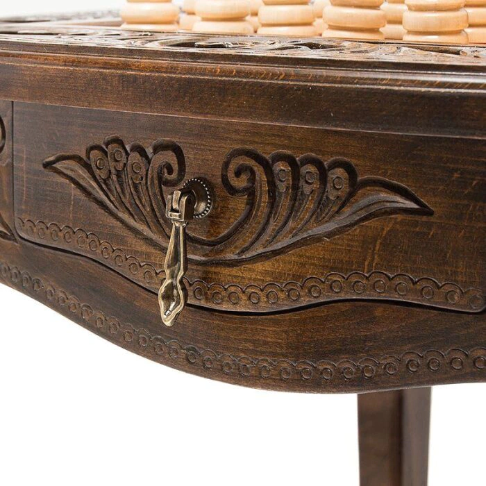 Carved "Monogram" chess table