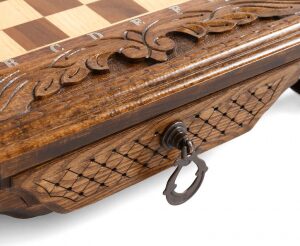 Chess carved in the "Ornament" casket is medium, with drawers
