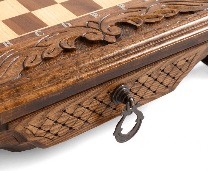 Chess carved in the "Ornament" casket is medium, with drawers