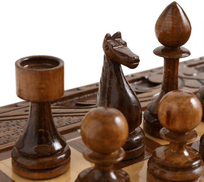 Chess carved in the "Ornament" casket is medium, with drawers