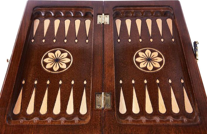 Carved chess, backgammon and checkers made of beech "Armenian decor"