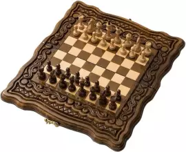 Шахматыи нарды из ценных пород дерева "Волна" мини