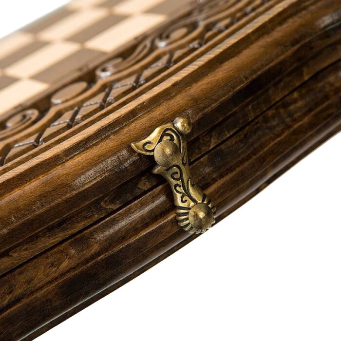 Chess and backgammon made of valuable wood "Wave" mini