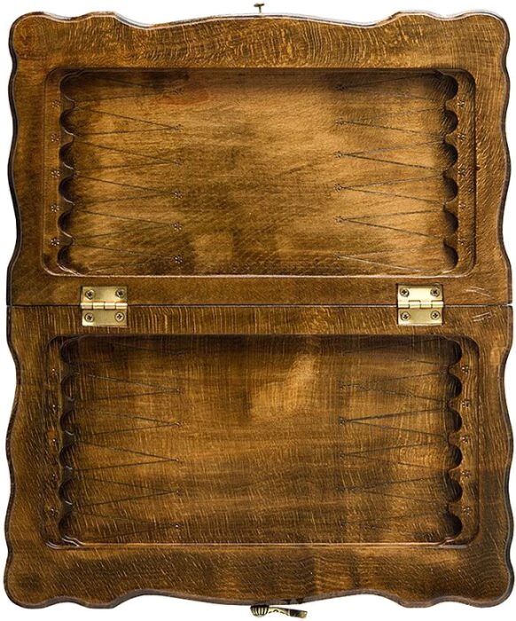 Chess and backgammon made of valuable wood "Wave" mini