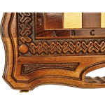 Carved chess, backgammon and checkers from beech "Volna" small