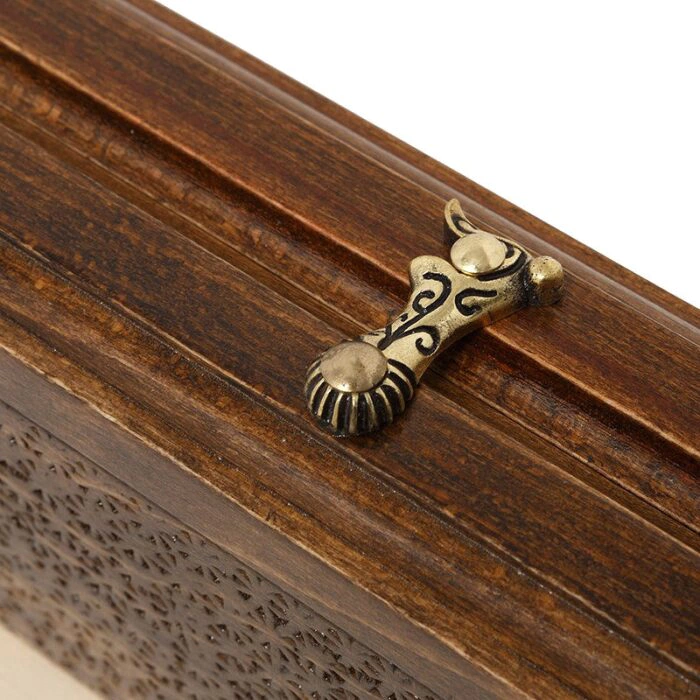 Chess, backgammon and checkers made of precious wood "Path" carved, mini