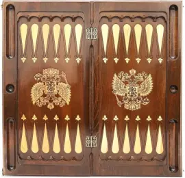 Нарды резные из бука "Герб РФ"