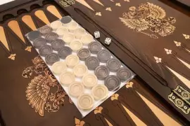 Нарды резные из бука "Герб РФ"