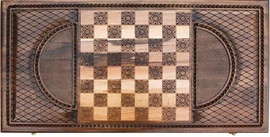 Carved backgammon made of precious wood "Russia"