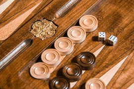 Carved backgammon made of precious wood "Russia"