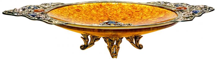 Candy bowl made of amber "Cornflowers", bronze