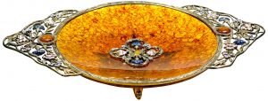 Candy bowl made of amber "Cornflowers", bronze