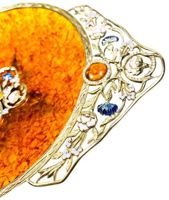 Candy bowl made of amber "Cornflowers", bronze
