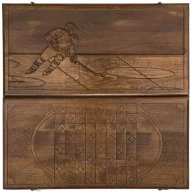 Нарды резные "Хоккеист"