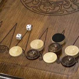 Резные нарды из бука "Зодиак. Близнецы"