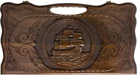 Нарды резные "Корабль" с ручкой