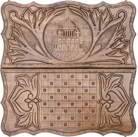 Резные нарды из бука "Храм Христа Спасителя"