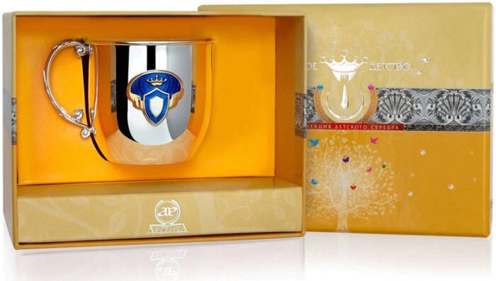 Children's silver mug CD "Prince" for 1 person