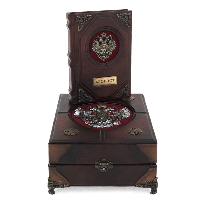 Leather-bound diary "Notepad" (in a box)