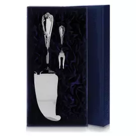 Серебряный чайный набор "Престиж" из 2-х предметов с вилкой Серебряный чайный набор "Престиж" из 2-х предметов с вилкой