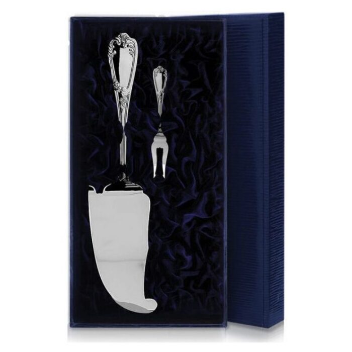 Prestige silver tea set of 2 items with a fork