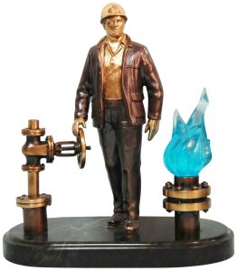 Bronze souvenir "Gas Industry worker"