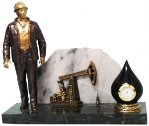 Souvenir watch made of bronze "Oil industry worker 3"