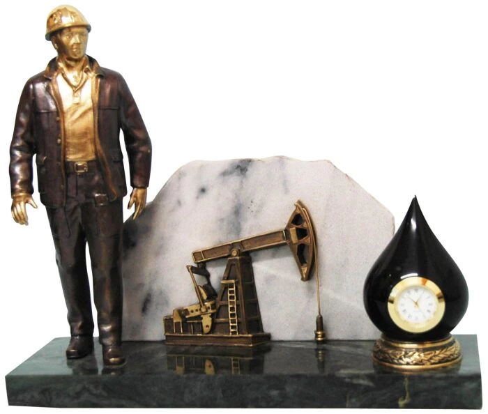 Souvenir watch made of bronze "Oil industry worker 3"