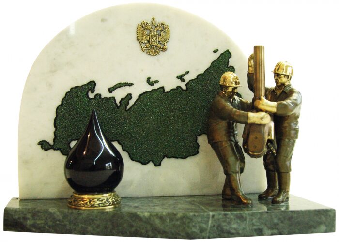 Bronze souvenir "Russian oil production"