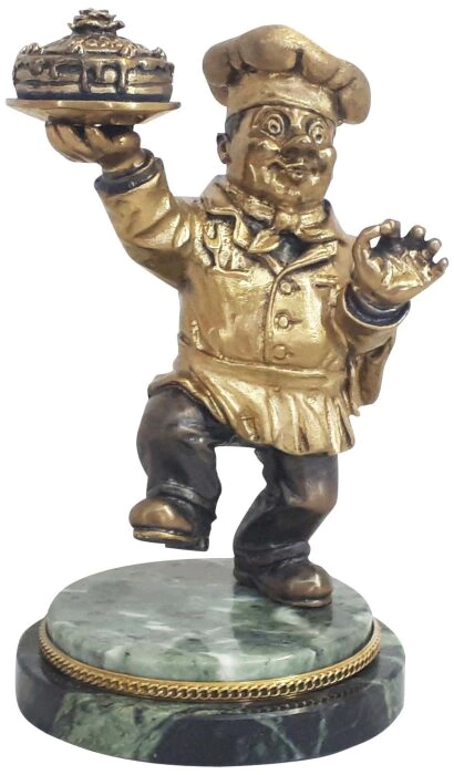 Bronze souvenir "Happy birthday" (cook, pastry chef)