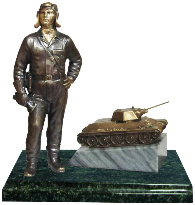 Bronze souvenir "Victory Armor" (Tankman, T-34 tank)