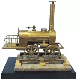 Сувенир из бронзы "Паровоз Черепановых" (собран из 26 деталей)