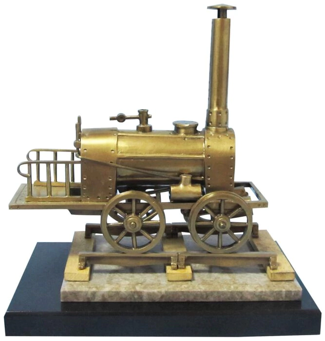 Souvenir made of bronze "Cherepanov Steam locomotive" (assembled from 26 parts)